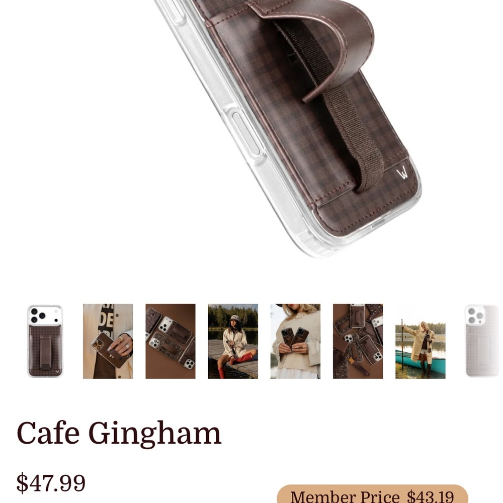 Cafe Gingham Brown iPhone 16 Case